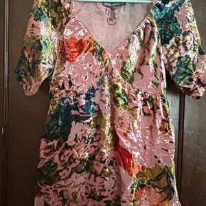 Gold and Craft Couture Floral Velvet Dress